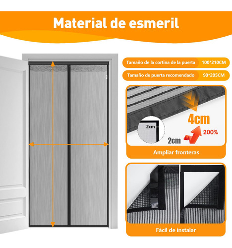 Cortina De Puerta Anti-mosquitos 100x210 Cm, Mosquitera