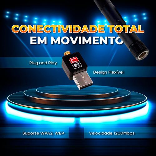 Antena Para Pc Wireless Wifi Usb 1200 Mbps Usb 2.0