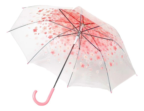 Paraguas Infantil Y Adultos Flores De Colores Y Transparente