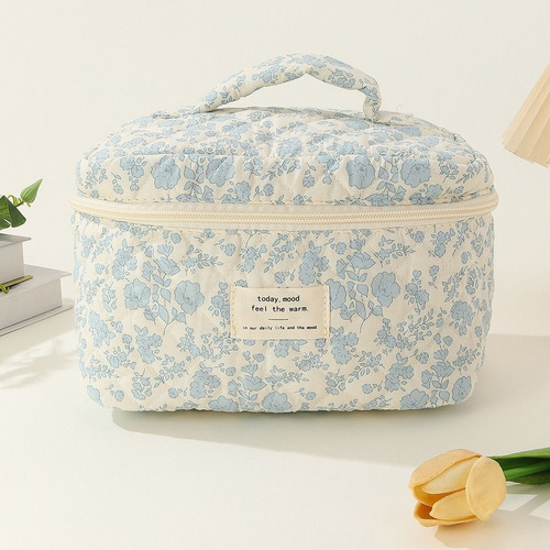 Bolsa De Maquillaje Pequeña Con Estampado Floral Y Cremaller