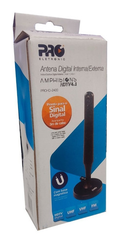 Antena Digital Interna Hd Digital 360º Proeletornic Hd-2400 