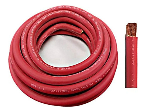 Wni Calibre 4 10 Pies Rojo 4 Awg Bateria De Soldadura Ultra