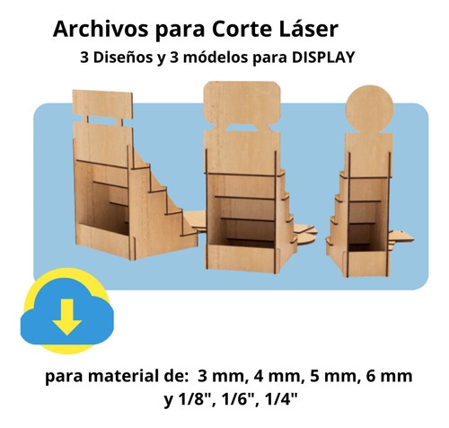 3 Vectores De Display Para Corte Láser Mdf O Acrilico