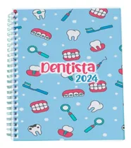 Comprar Agenda Dentista Diaria Medio Oficio Pasta Dura Personalizada Año 2024 Portada Blanco Dentista 03
