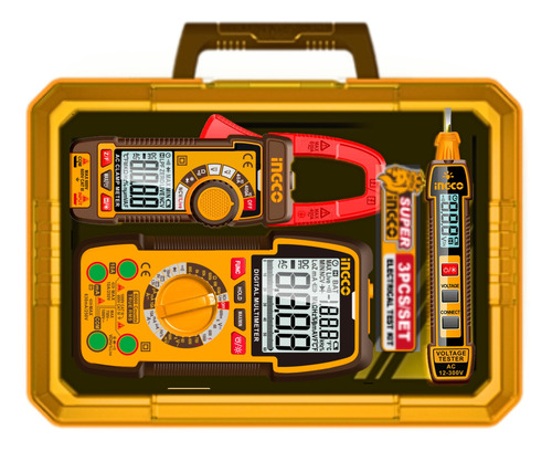 Kit Multímetro, Pinza Amp Y Detector De Corriente Ingco