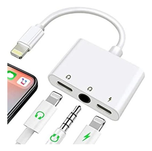 Adaptador De Auriculares 3 En 1 Para iPhone Adaptador