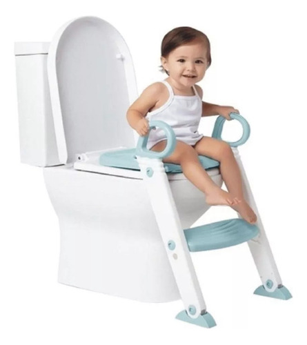 Assento Redutor Infantil Antiderrapante Com Escada Buba Azul