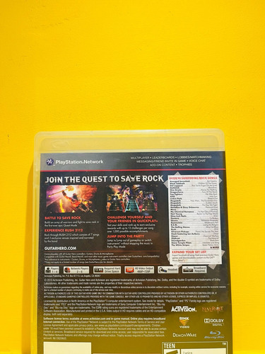 Guitar Hero: Warriors Of Rock + Cd Soundgarden Teleph Ps3 (Usado)