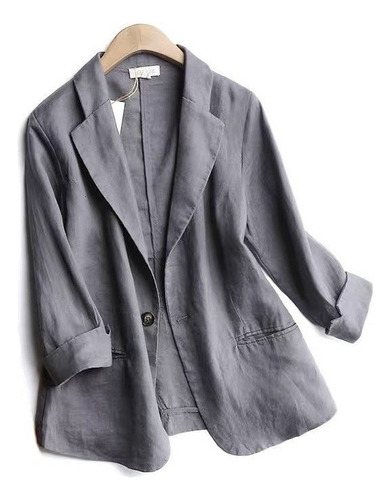 Blazer De Manga Larga Informal De Mujer De Corte Holgado