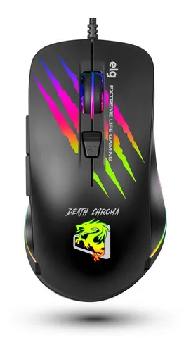 Mouse Gamer Death Chroma Rgb 6 Botões 4800 Dpi Mgdc ELG
