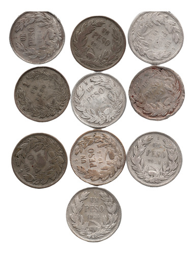 Monedas De Platas Chilena Para Fundir Dañadas 10 Unidades