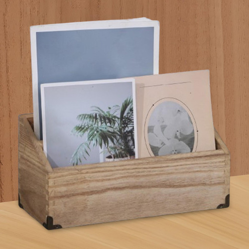 Soporte De Organizador De Escritorio De Madera Con Una