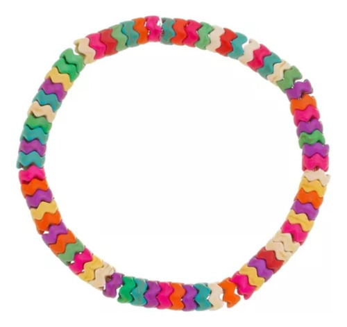 Pulseira Liza Resina Multicolorida Piuka Comprimento 7 Cm Diâmetro 7 Cm