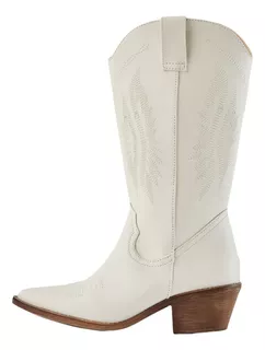 Bota Latte 8003 Vaquera Mujer Tacon Ancho Moda Casual