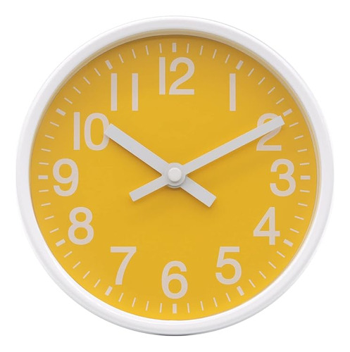 Aocasa - Reloj De Pared De Escritorio Amarillo De 6 Pulgadas