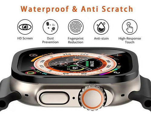 2pzs Case Metal+cristal Templado Para Apple Watch Ultra 2 1