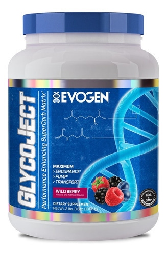 Glycoject Evogen 37 Servicios Post Entreno Sabor Wild Berry