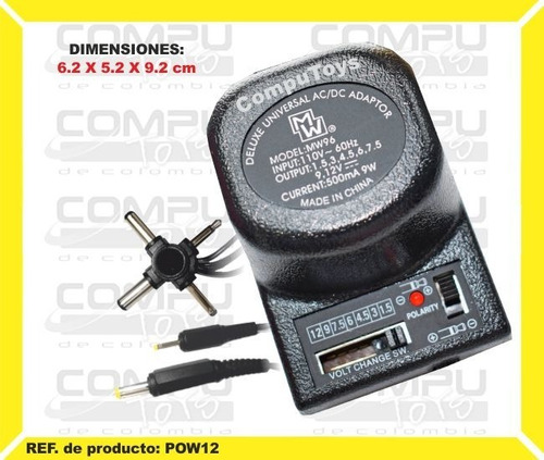 Cargador Universal 1.5 A 12 V 1a  Ref: Pow12 Computoys Sas