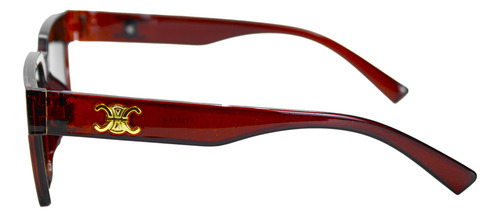 Lentes De Sol Para Mujer Color Cafe Gafas Con Detalle Dorado