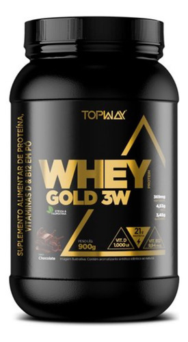 Whey Gold Topway 3w 900g- Vitamina D E B12 Sabor Cookies e Torta de Limão