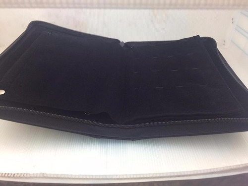 Elegante Estuche Portafolio Para Joyeria Oro Plata Negro