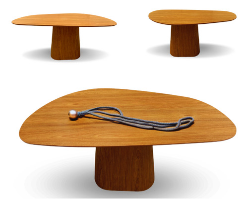 Mesa Jantar Cone Orgânica Bumerangue 140x90cm Madeira Freijó