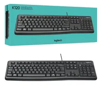 Comprar Teclado Com Fio Usb Logitech K120 Com Layout Abnt2 Cor de teclado Preto Idioma Português Brasil QWERTY