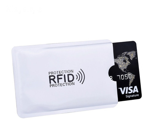 Funda Protector Tarjeta Crédito Rfid Antirobo Pack X 10 Azul