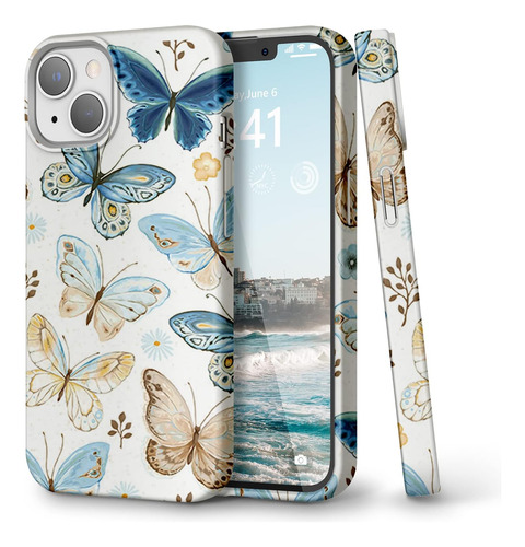 Bio - Funda Para iPhone 14, Diseño De Mariposa, Hecha De Pla