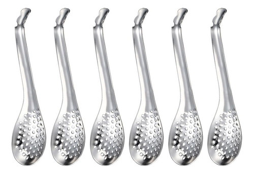 Cucharas Coladoras, 6 Unidades, Cucharas Ranuradas Para Cavi