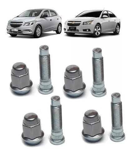 4 Parafusos Prisioneiros Porca Gm Cruze Prisma Onix Tracker