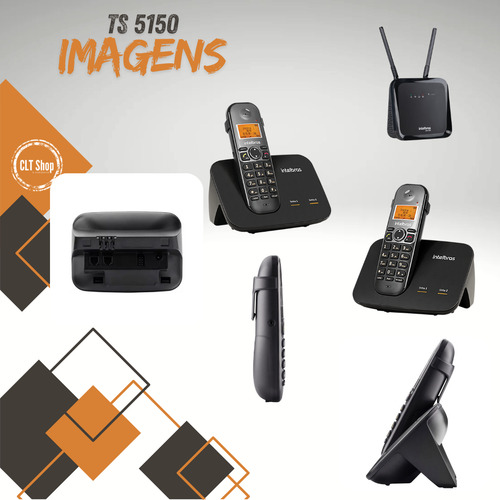 Kit Telefone Ts 5150 Sem Fio 3 Ramal Intelbras Para Chip 4g