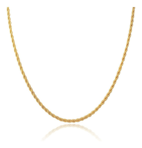Cadena, Collar, Gargantilla De Oro Laminado 18 K #34i Color Dorado