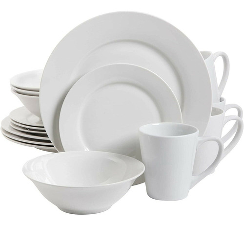 Set De Vajilla 16 Piezas Gibson Color Blanco De Porcelana