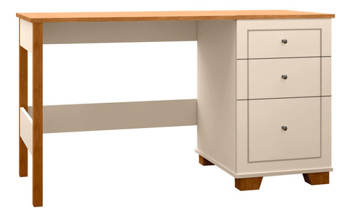 Escrivaninha Home Office Escritório 3 Gav 136cm X 79cm Log M Cor Off White