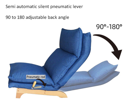 Silla De Suelo Reclinable Ajustable Azul Sofá Perezoso Tatam