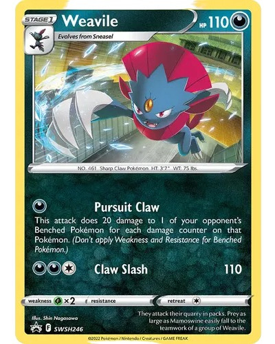 Carta Pokemon Weavile - Swsh246 (cosmos Holo)