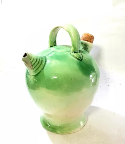 Botijo Botellón De Ceramica De 2 Litros,pico Dañado, Usable (Usado)