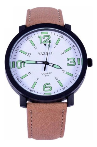 Reloj Casual Acero Cuarzo Marca Yazole Modelo 319 Blanc/café