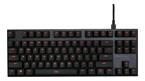 Teclado gamer HyperX Alloy FPS Pro QWERTY inglés US color negro con luz roja