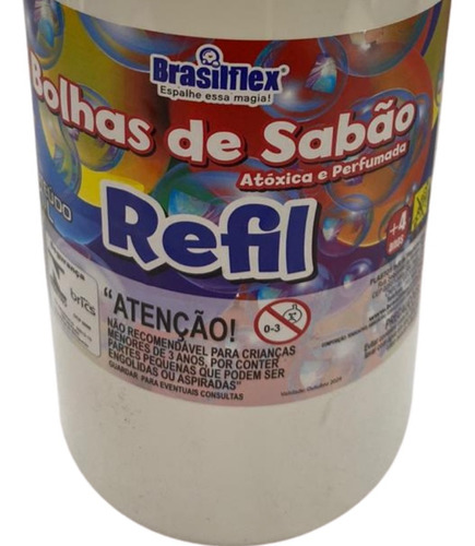 Refil Para Bolha De Sabão Liquido P/ Maquinas Frasco 1 Litro