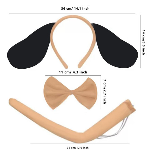 Mcfadyon Juego De Accesorios Para Disfraz De Perro, Diadema