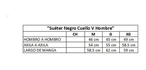 Suéter Negro Cuello V Hombre