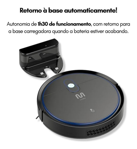 Robô aspirador e passa pano Multilaser Hydra preto 110V/220V