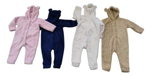 Enterito Oso Corderito Astronauta Charm Bebes Gris 3-6 M