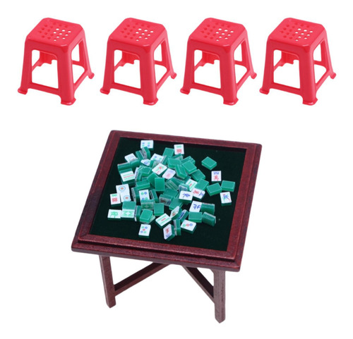 Juego De Mahjong En Miniatura Para Silla De Mesa De Mahjong