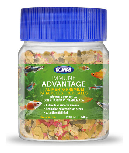 Lomas Alimento Hojuela Inmune Advantage Peces Tropicales 140