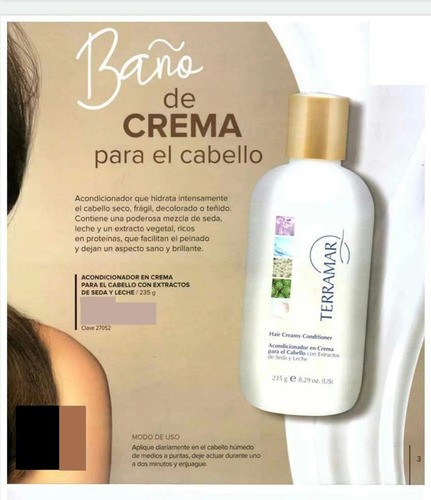 Acondicionador En Crema Seda Leche+óleo 120 Ml Terramar