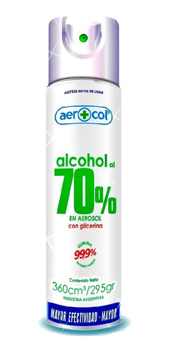 Imagen 1 de 6 de Alcohol 70% Aerosol C/glicerina 360cm - Barata Lagolosineria