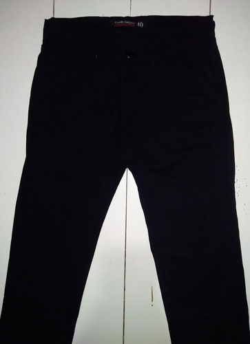 Pantalón Negro Semielastizado Eland Casual. Talle 40.